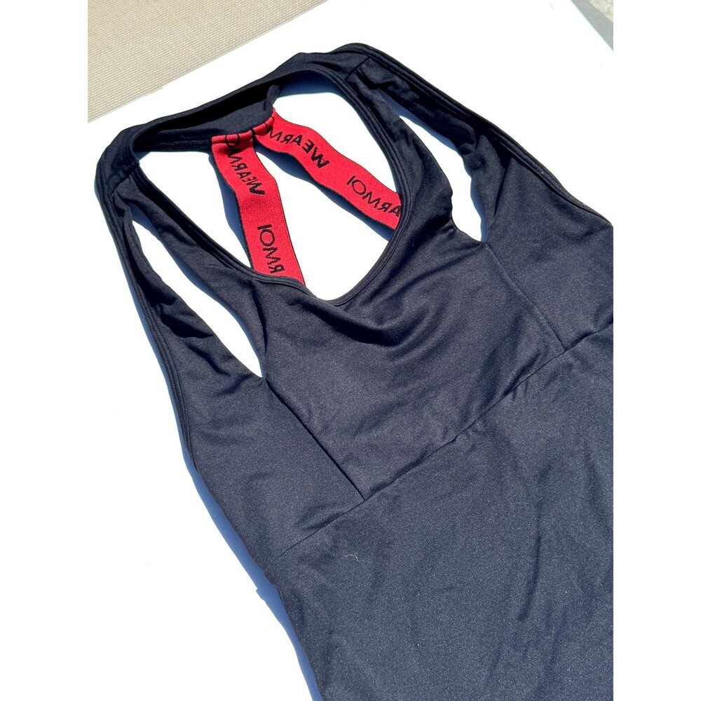 l-xl / black cut out sporty stretch tank by wearmoi